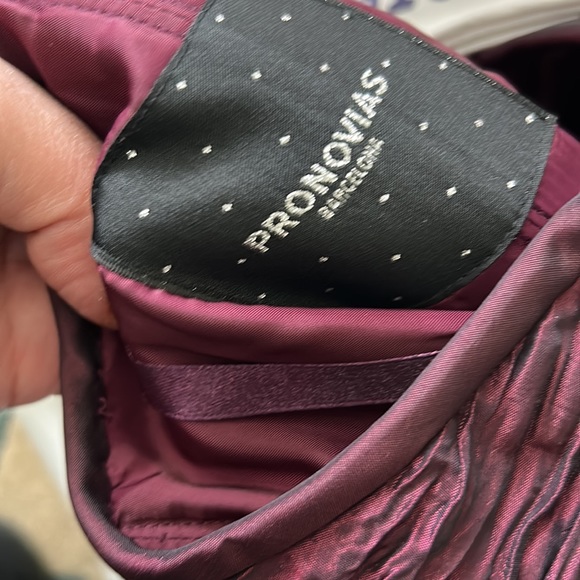 Pronovias Barcelona Dark Purple / Burgundy one shoulder long dress - Picture 6 of 13